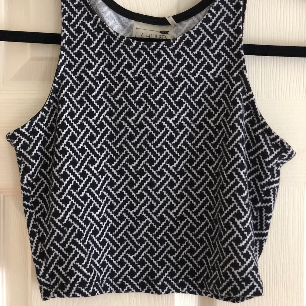 LA Hearts Black Cropped Tank XS